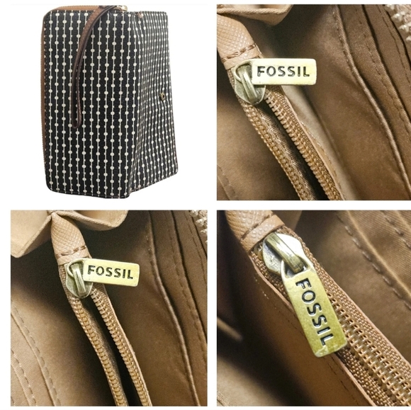 140 FOSSIL Emma  Wallet Zip Around Clutch CreditCard Multi Compartment - Picture 11 of 12